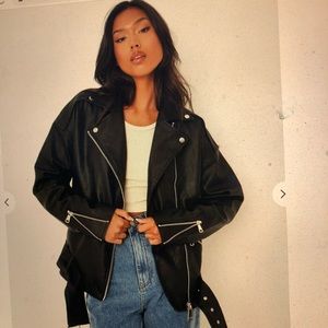 Black Faux leather biker moto jacket ❤️‍🔥